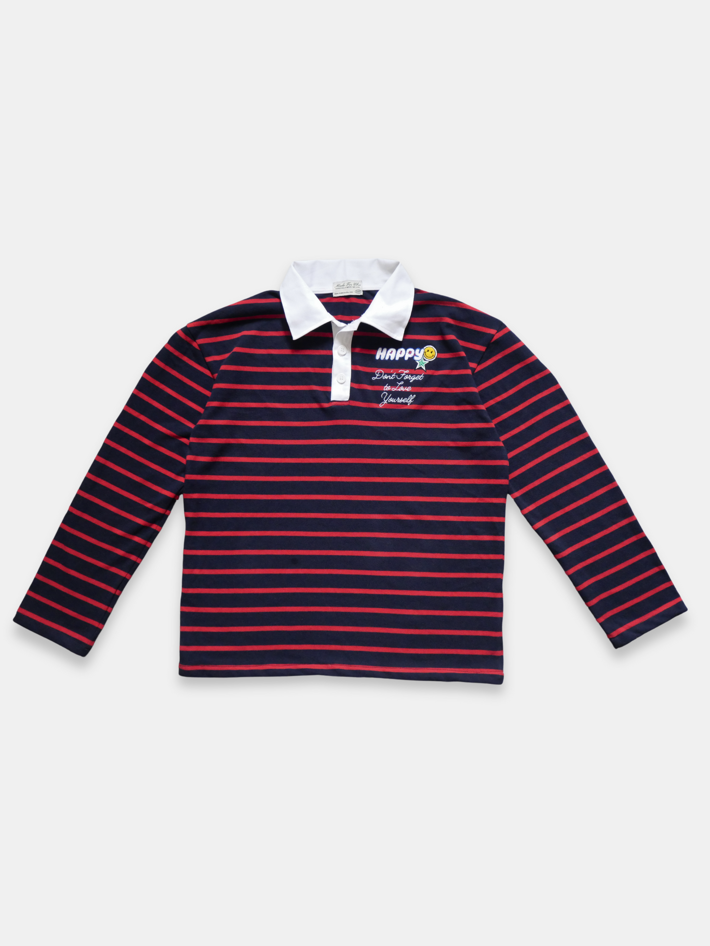 HAPPY STRIPE RUGBY LONGSLEEVE